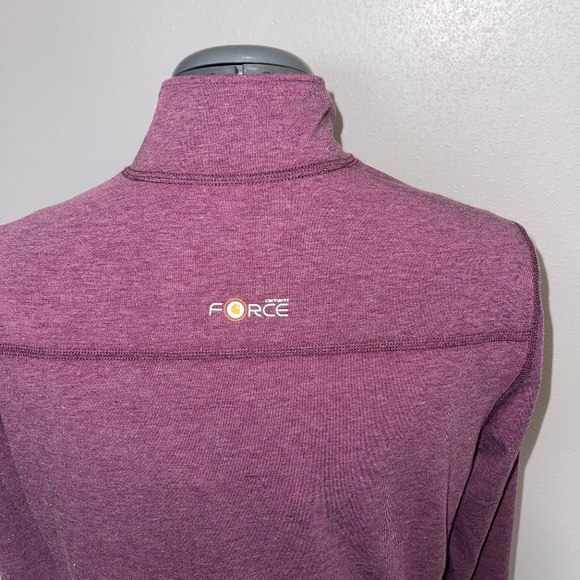 Carhartt Force Delmont Fast Dry Quarter-Zip Shirt Pullover Small Berry 100137 - Picture 6 of 9